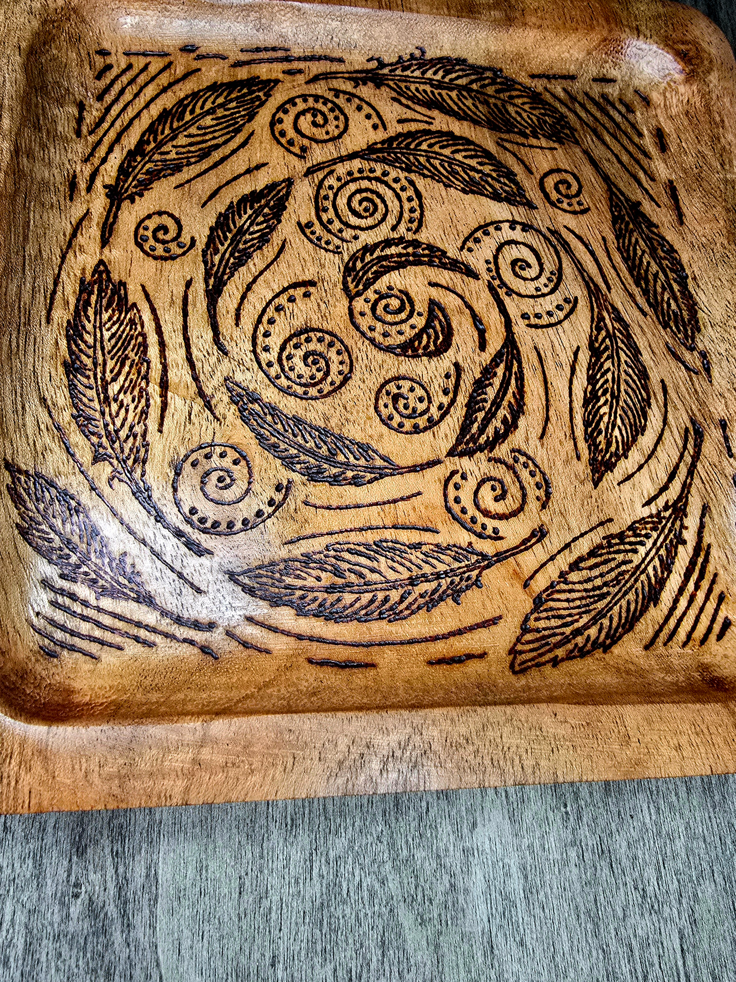Spiral & Feather Offering Tray