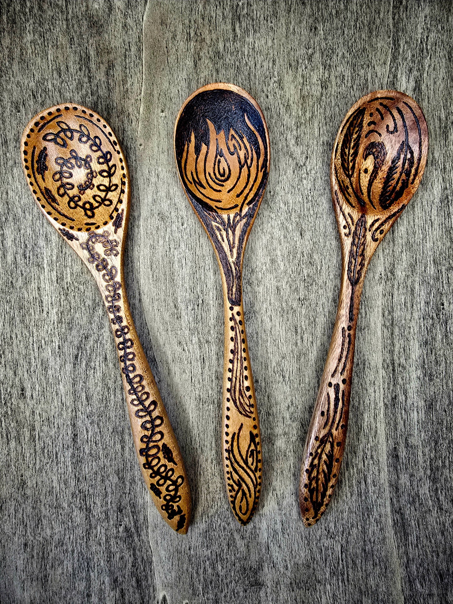 Beltane Ritual Spoon Set | Fire, Growth & Union