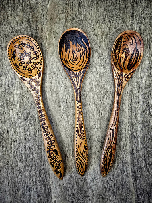 Beltane Ritual Spoon Set | Fire, Growth & Union