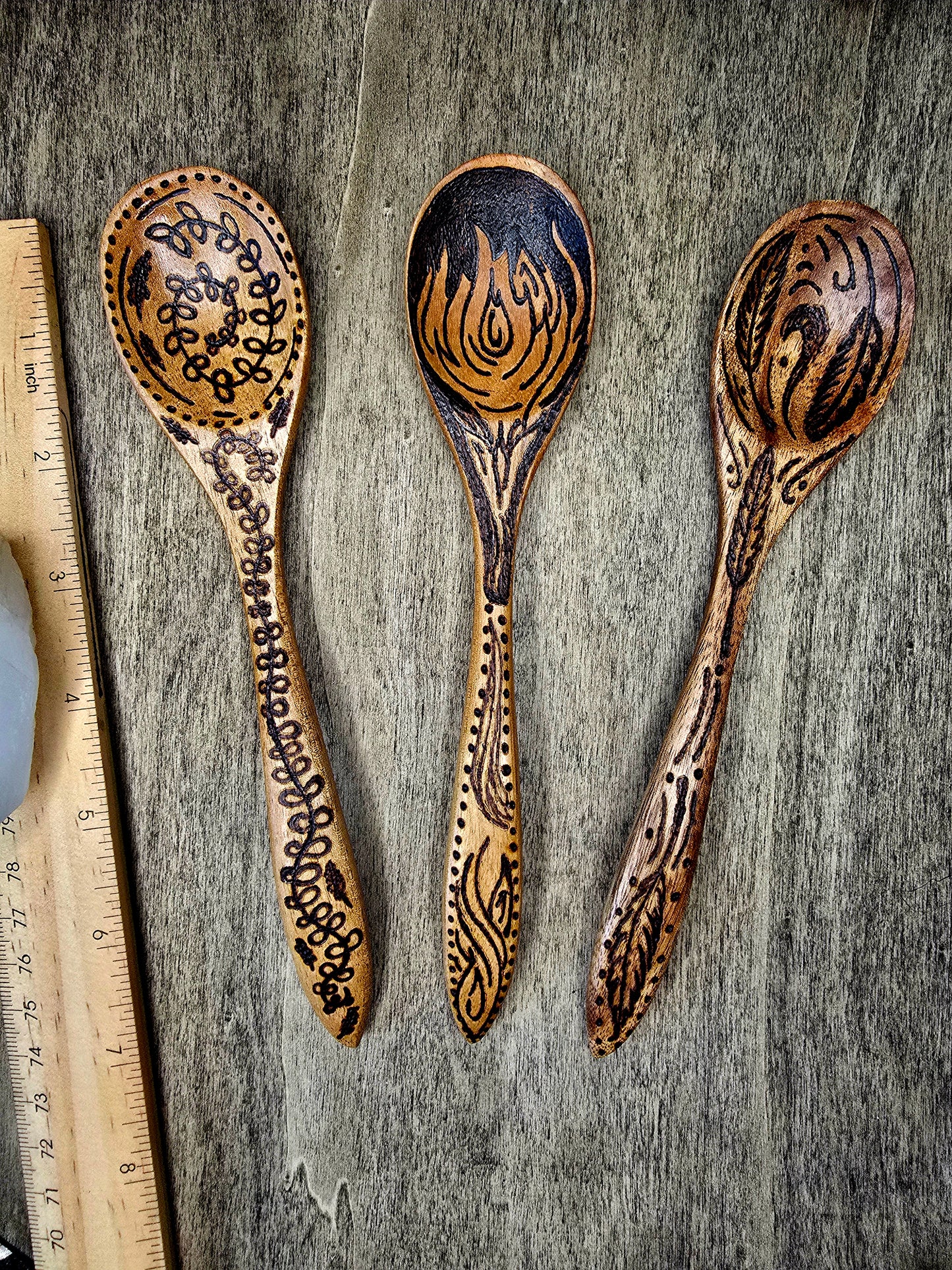 Beltane Ritual Spoon Set | Fire, Growth & Union