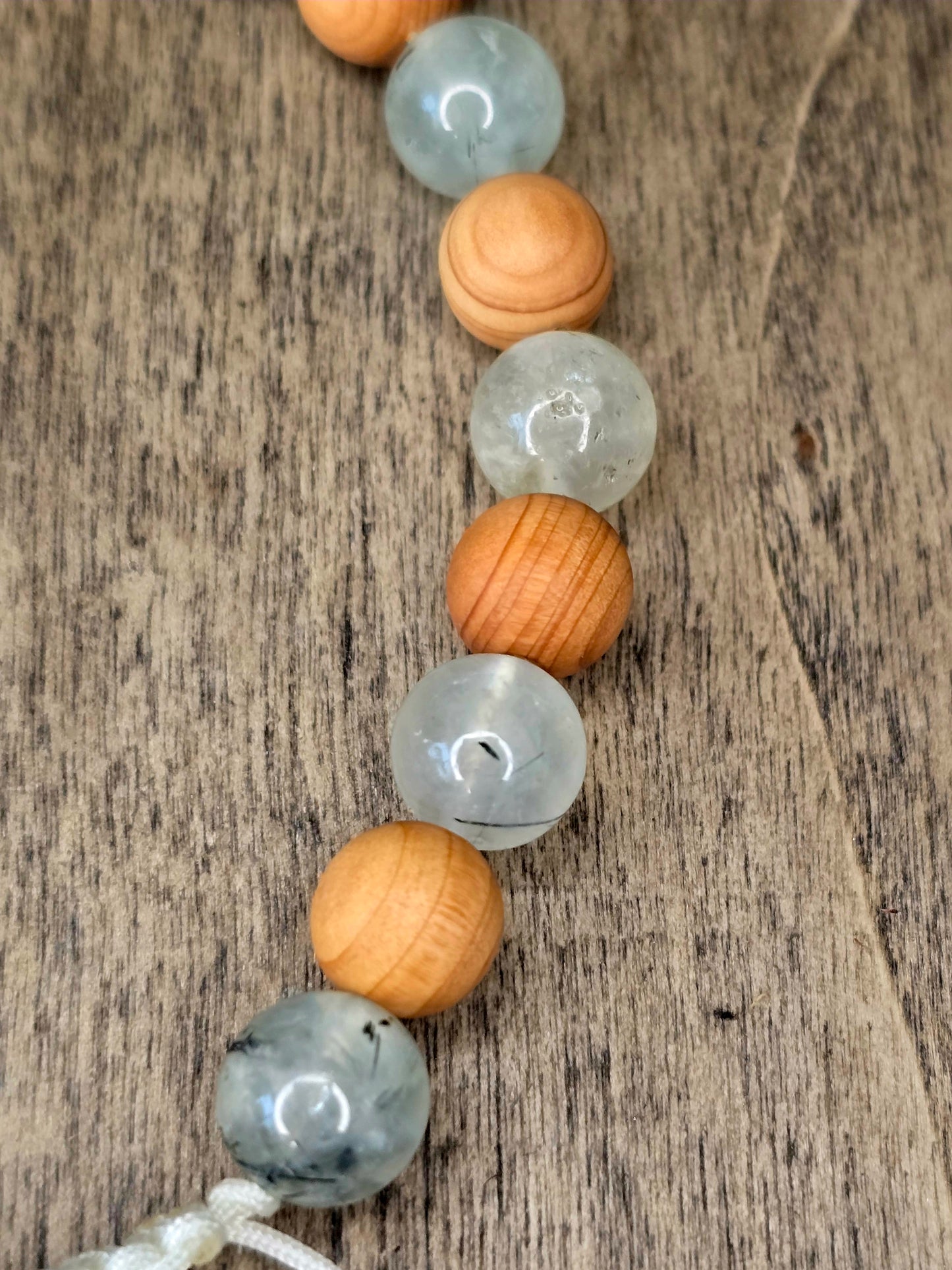 Prehnite & Thuja Wood Bracelet | Quiet Perception