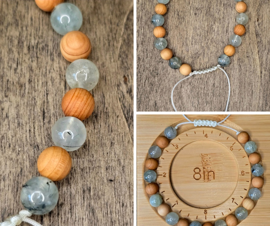 Prehnite & Thuja Wood Bracelet | Quiet Perception
