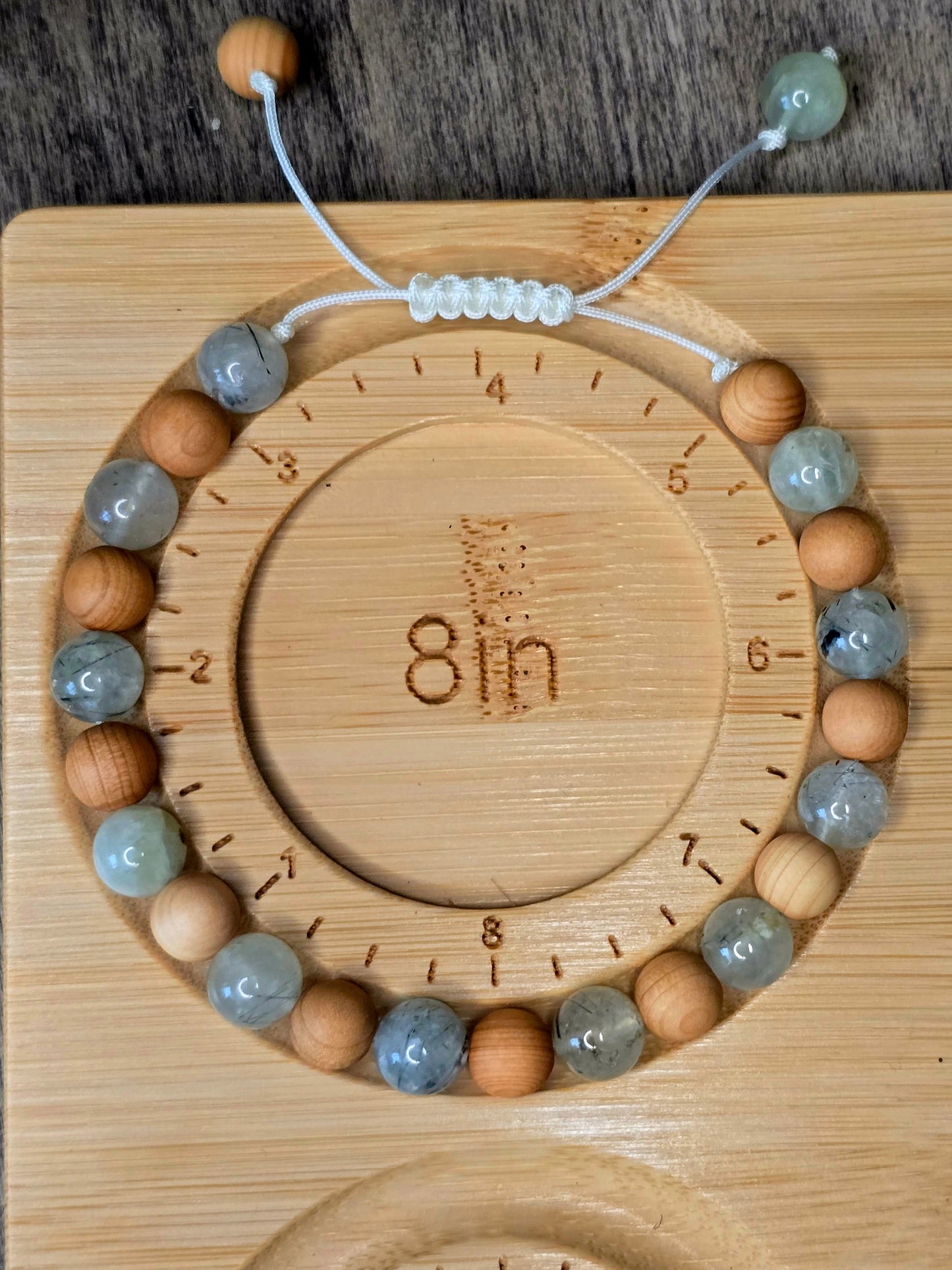 Prehnite & Thuja Wood Bracelet | Quiet Perception