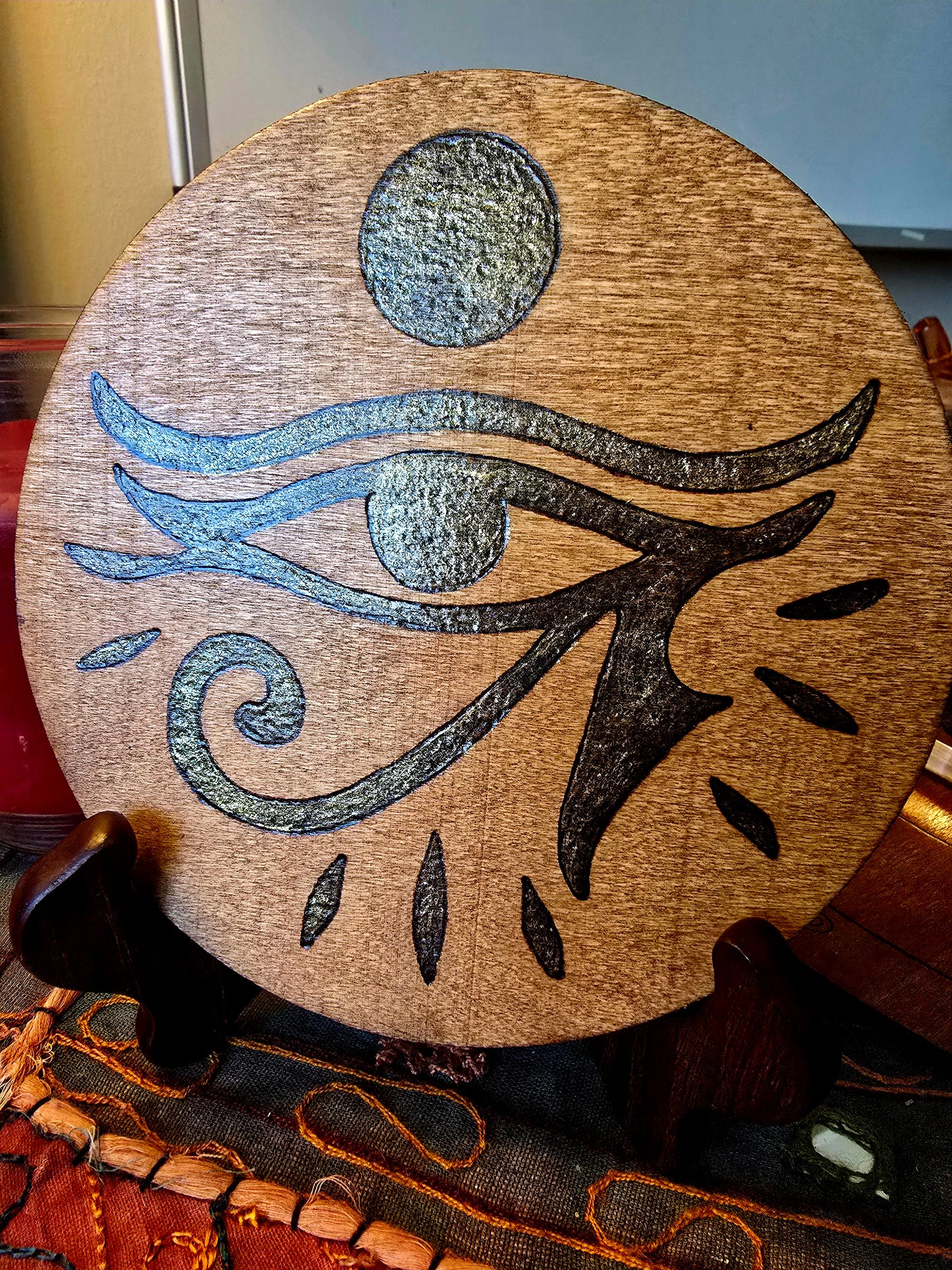Reversible Altar Tile - Eye of Ra and Ankh