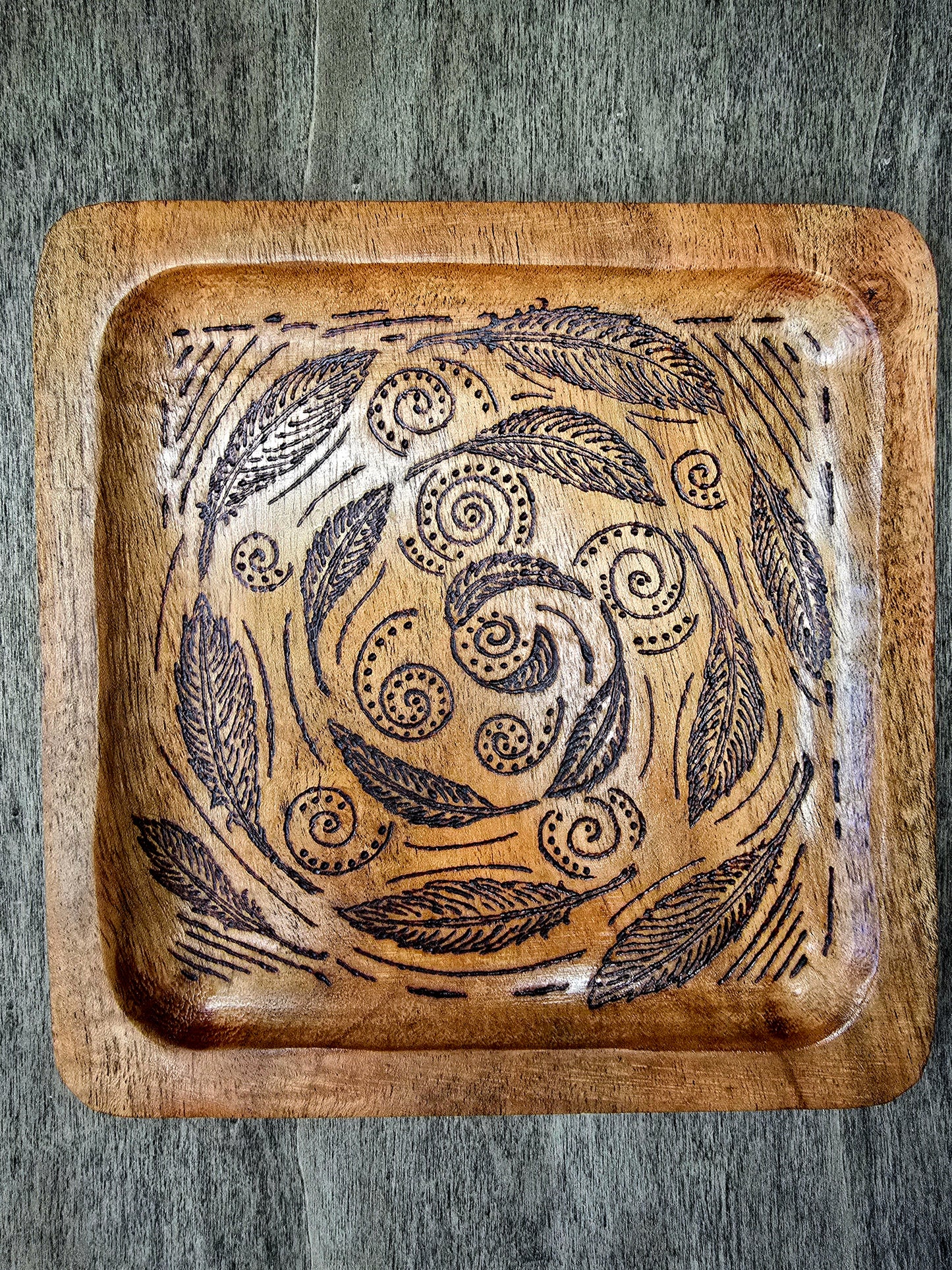 Spiral & Feather Offering Tray