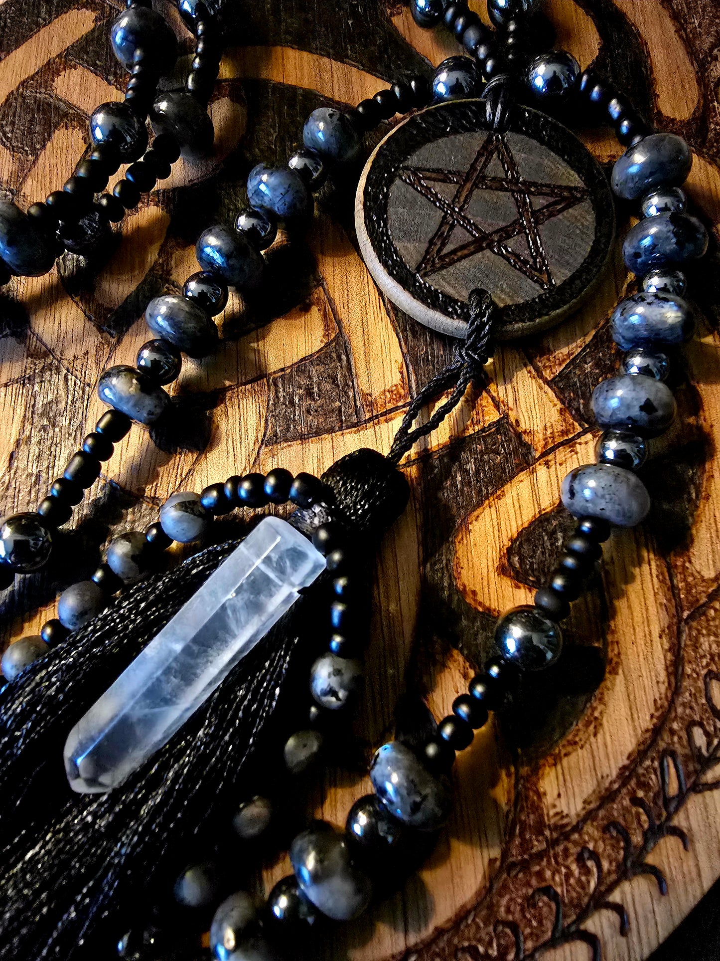 Pentacle Protection Talisman | Labradorite & Hematite Necklace