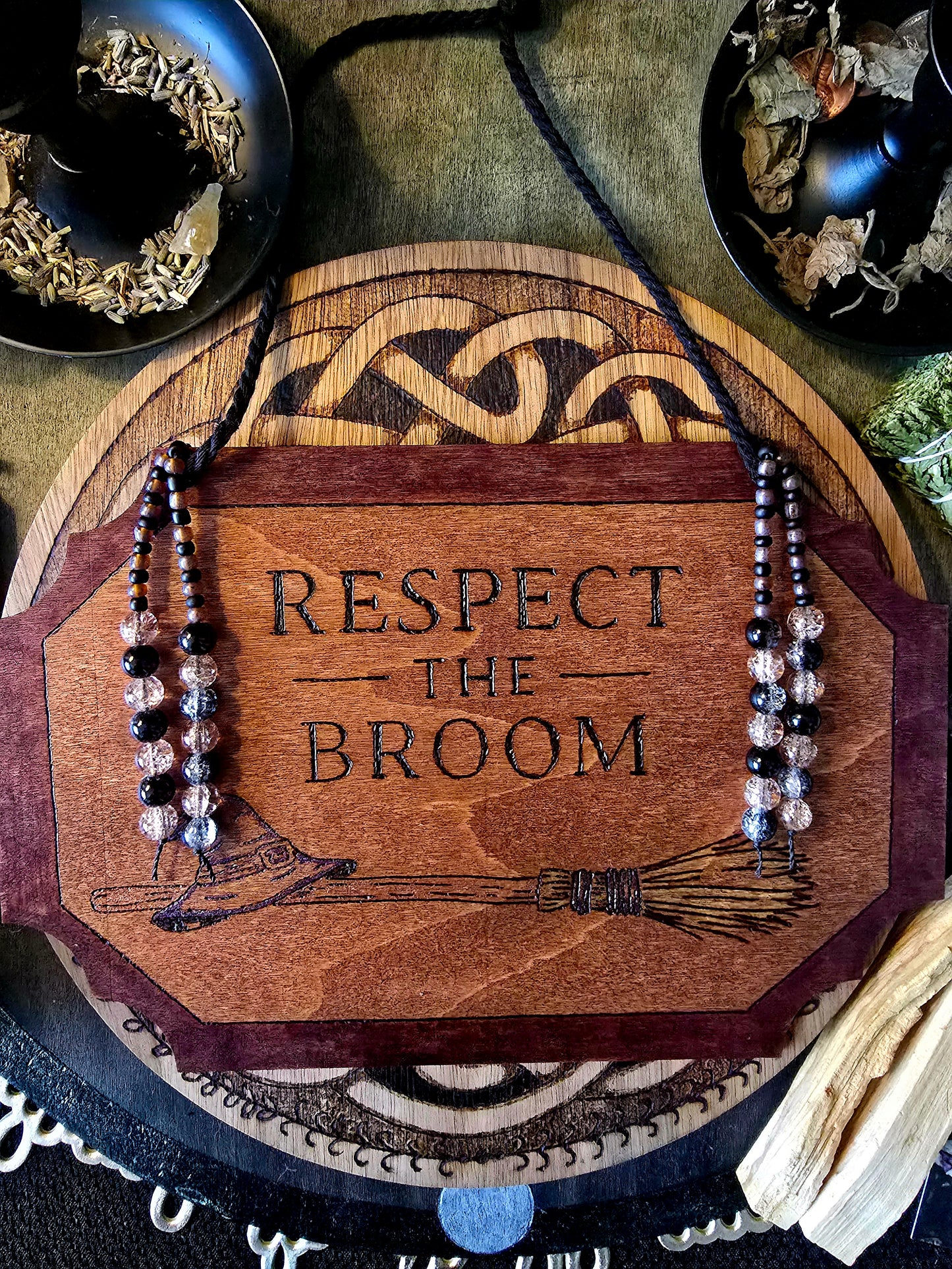 Respect The Broom: Handcrafted Wall Sign