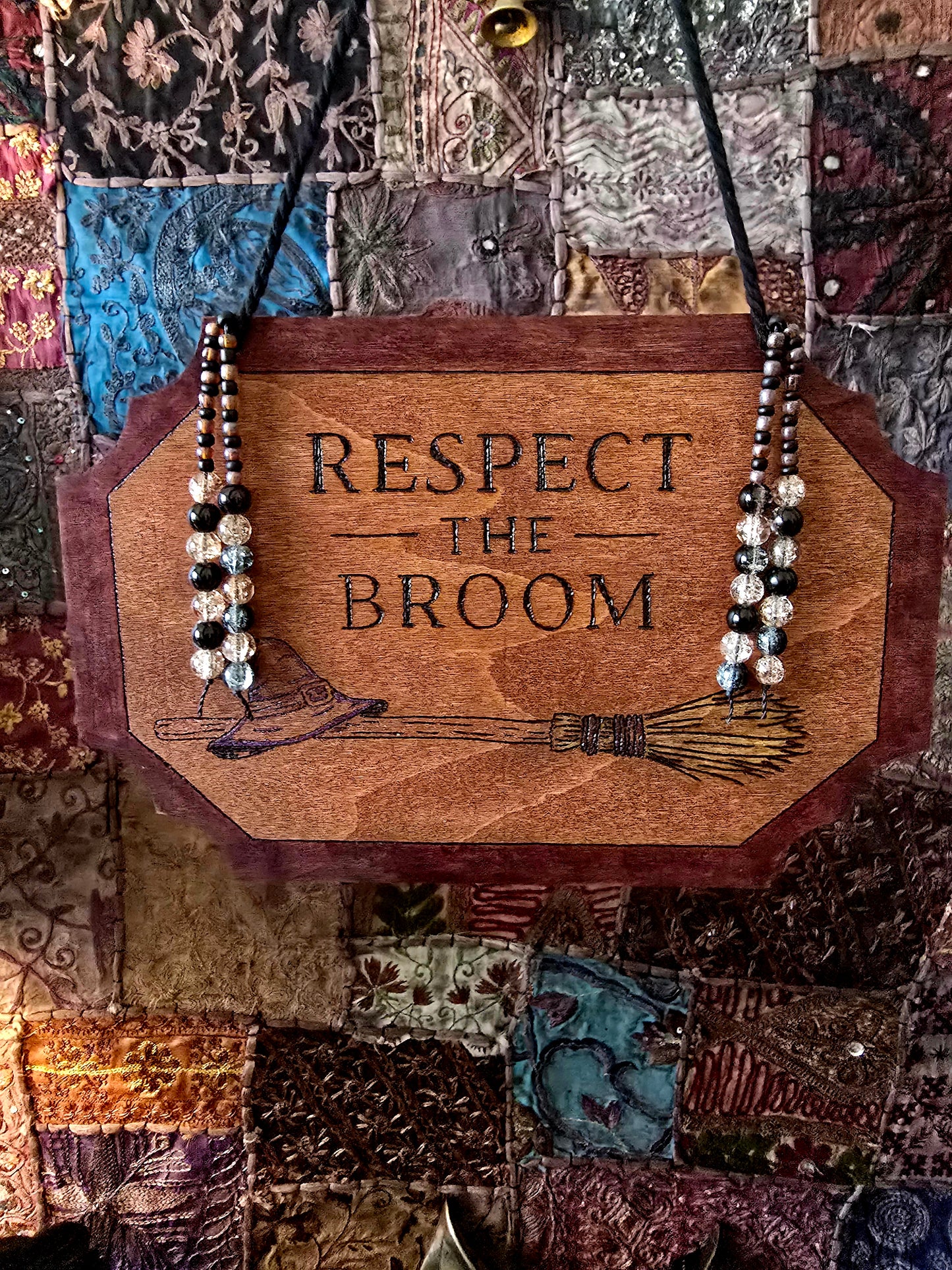 Respect The Broom: Handcrafted Wall Sign