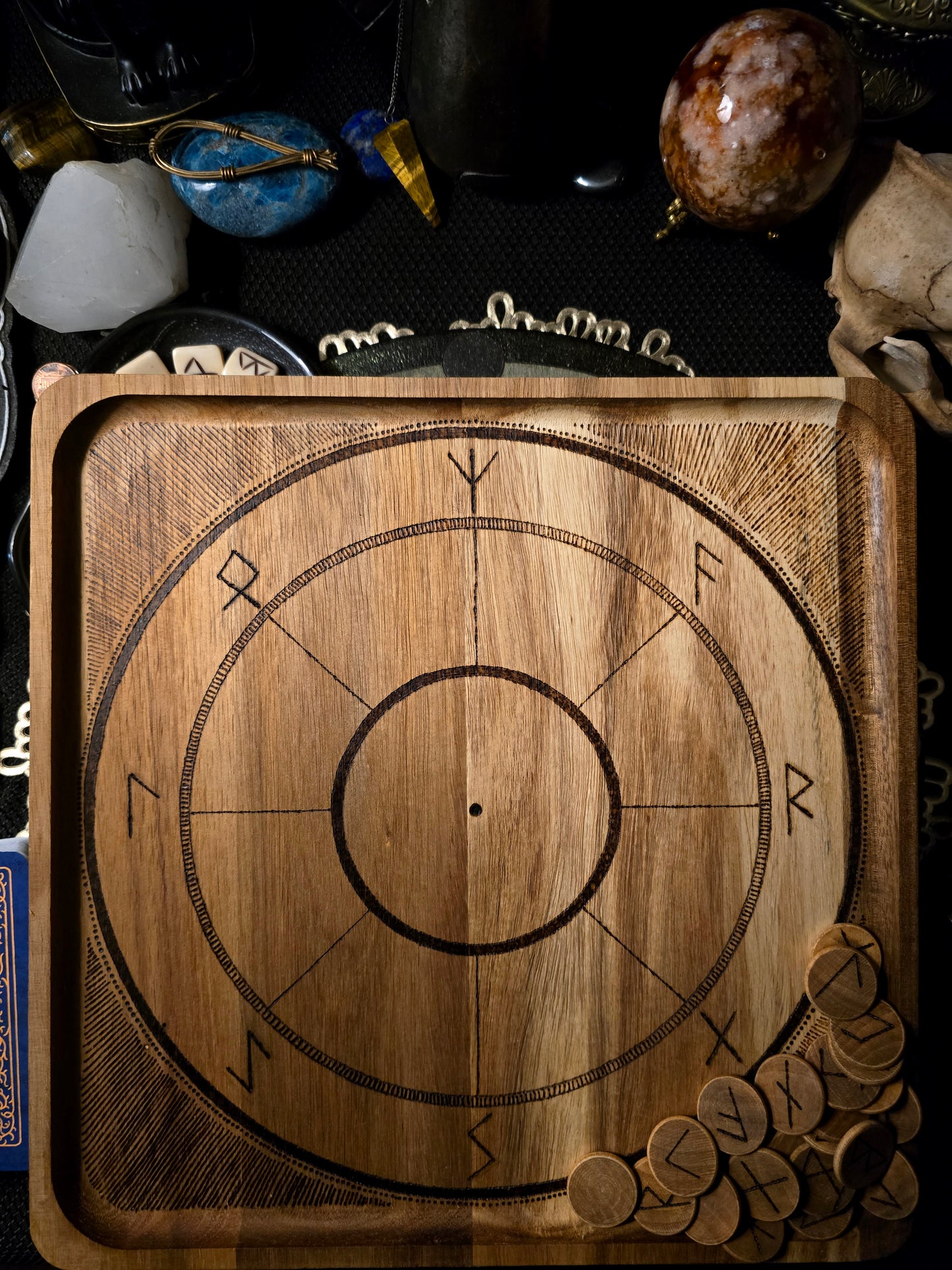 Elder Futhark Rune Casting Board & Rune Set