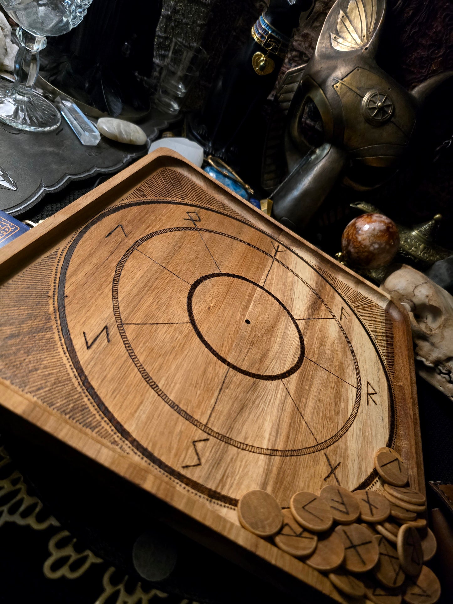 Elder Futhark Rune Casting Board & Rune Set