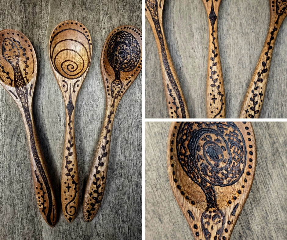 Ritual Spoon Set | Serpent Spiral Transformation Trio