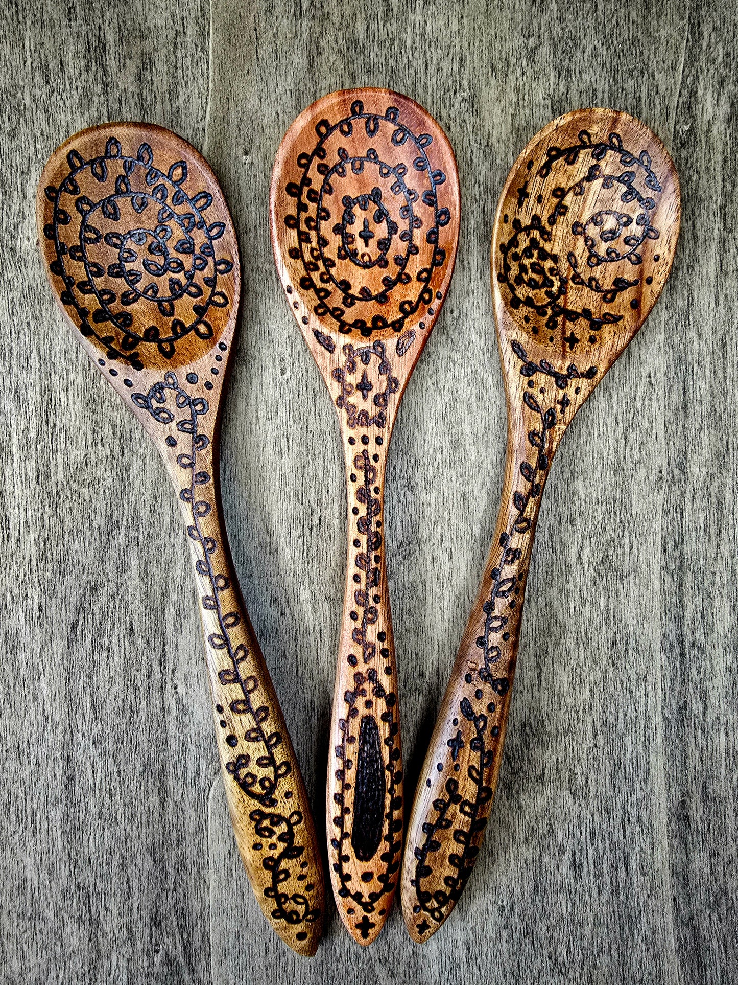 Ritual Spoon Set | Threefold Spiral Working Trio