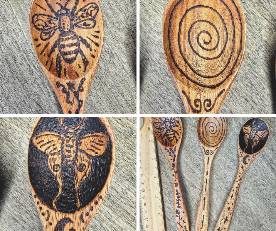 Ritual Spoon Set | Honeybee, Spiral, and Moth Trio