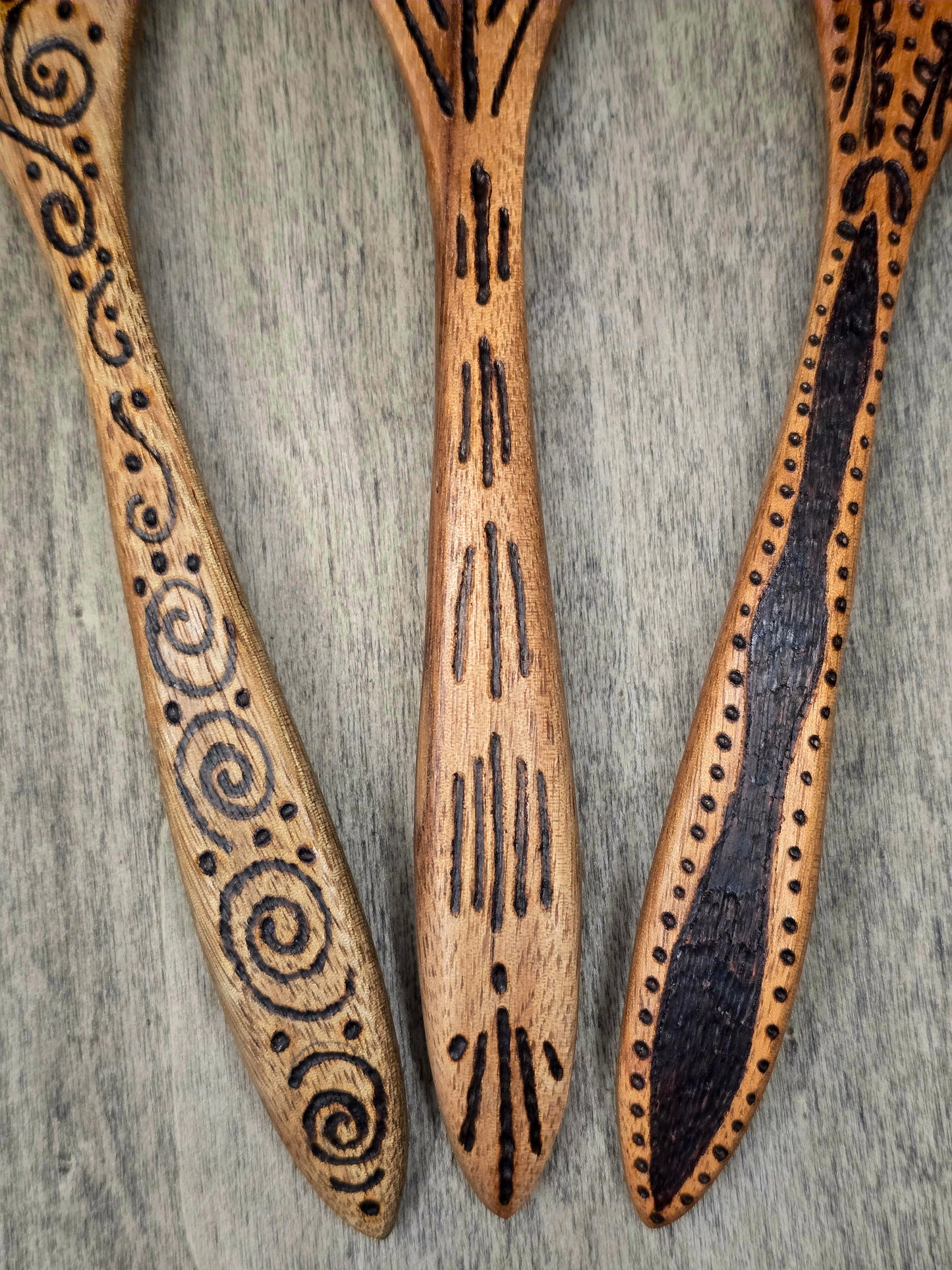 Ritual Spoon Set | Spiral Path, Pentacle, and Triple Moon