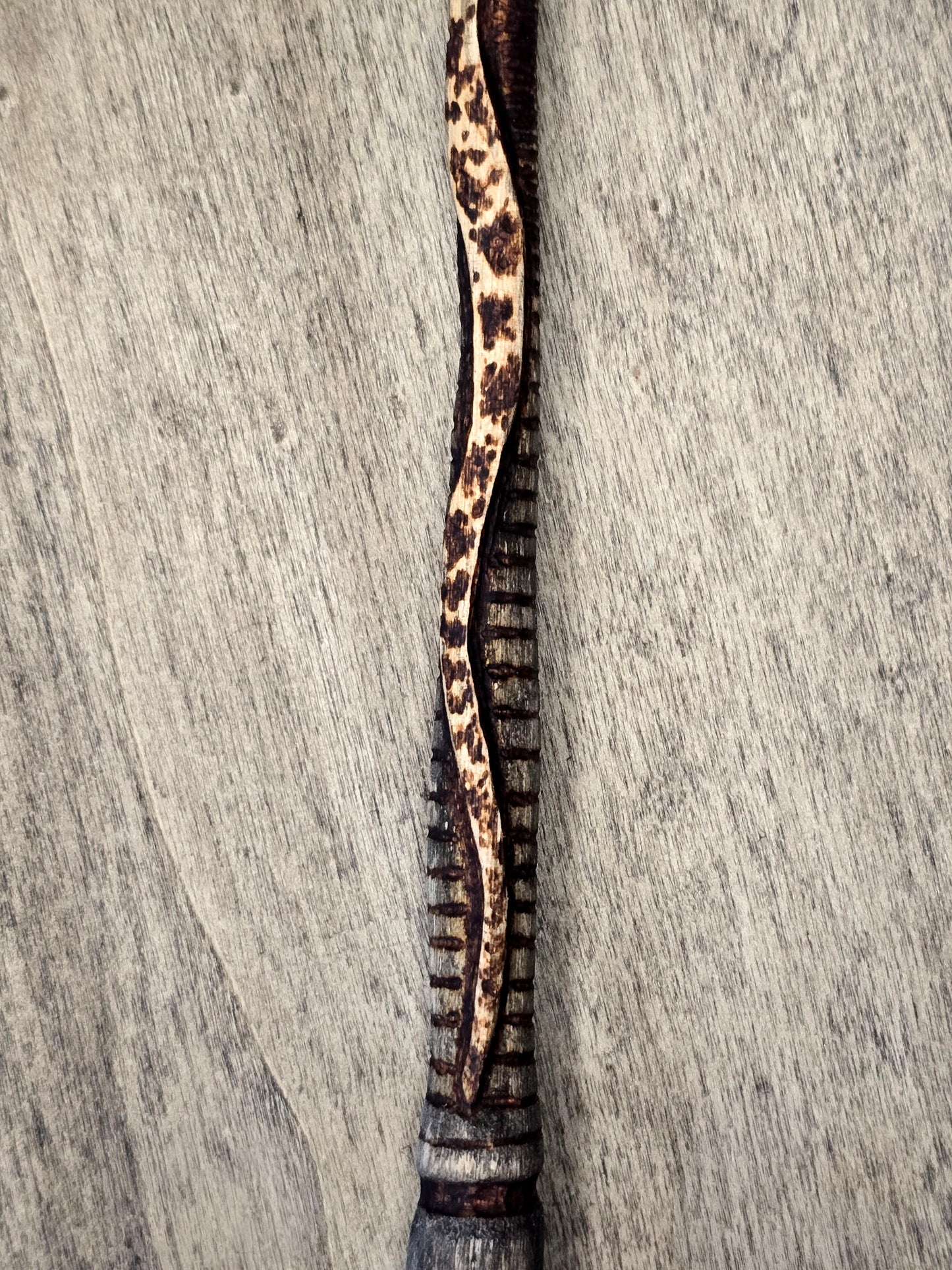 Eihwaz Wand Set | Serpent Wand with Leather Sheath and Beadwork