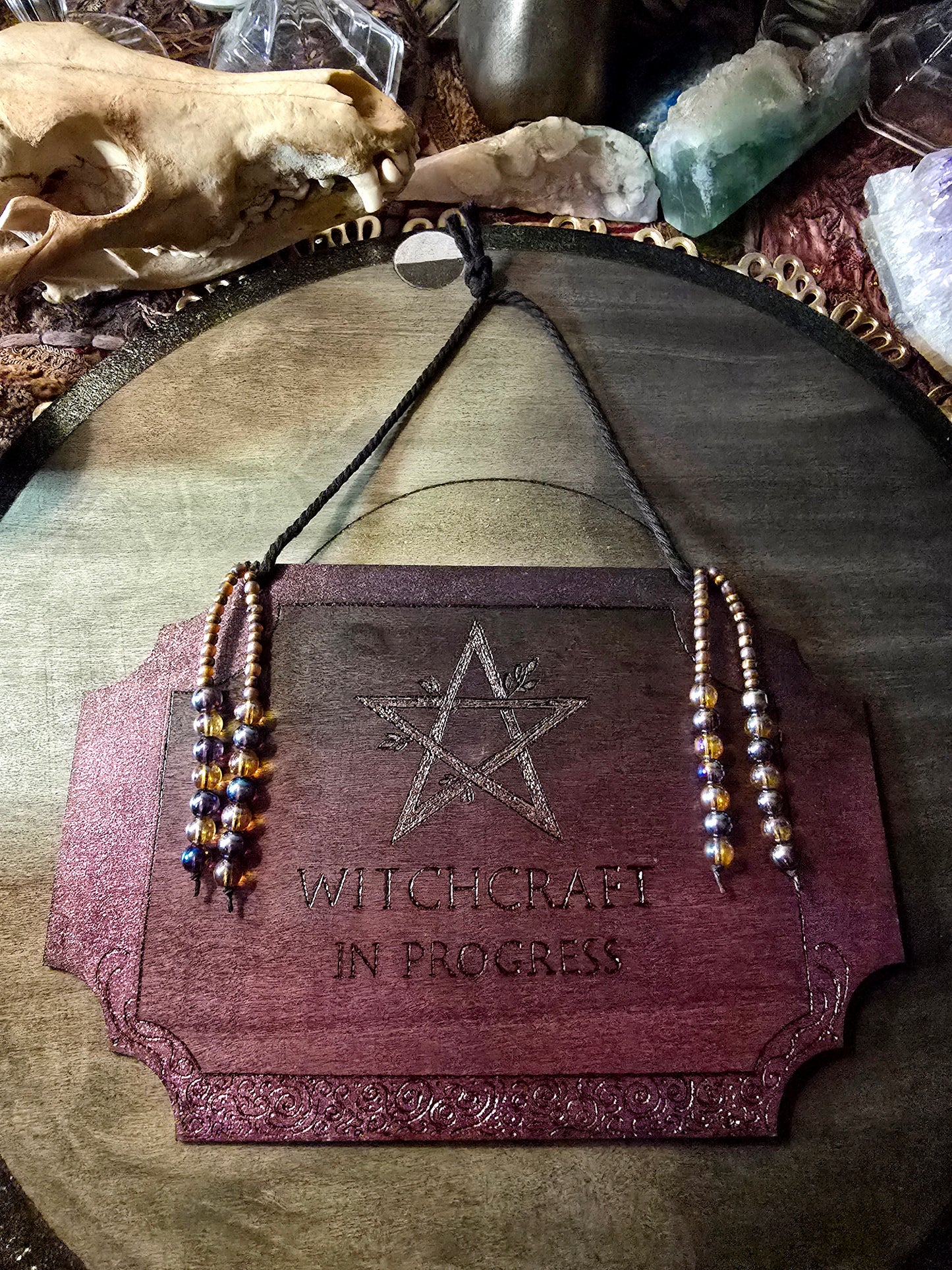Witchcraft In Progress: Handcrafted Wall Sign
